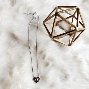 Cookie Lee 2 tone "love" heart necklace